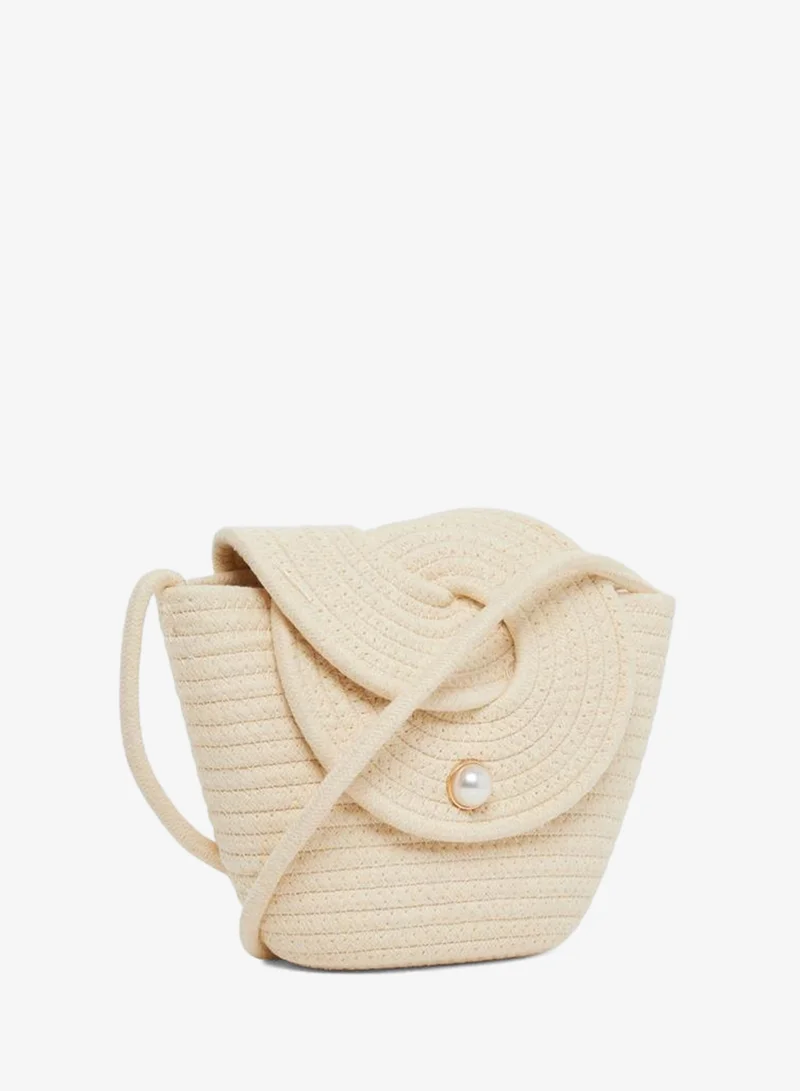 Styli Styli Embellished Faux Pearl Crossbody Bag