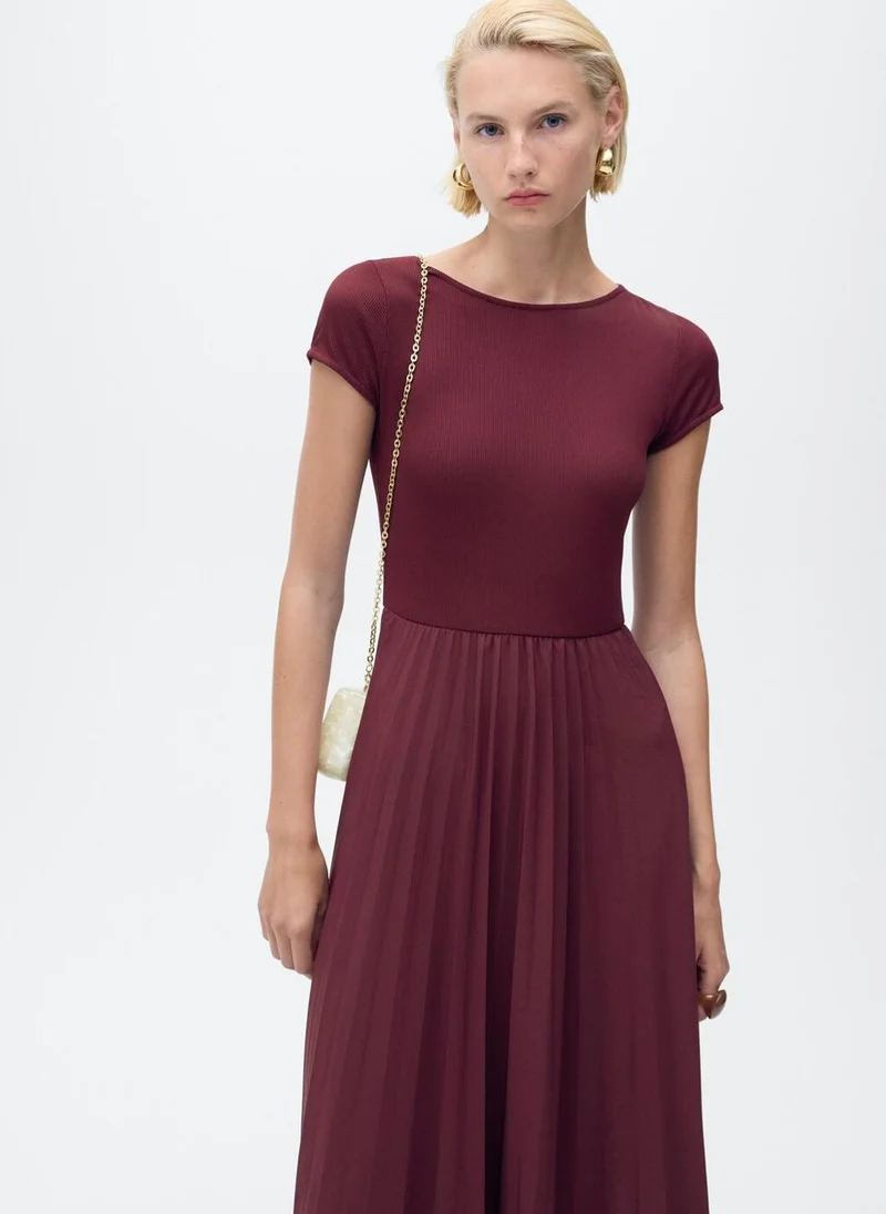 مانجو Combined pleated dress