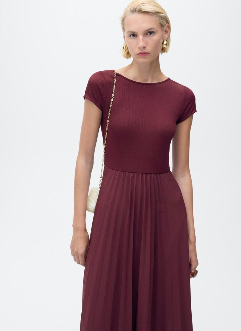 MANGO Combined pleated dress  - Image 1