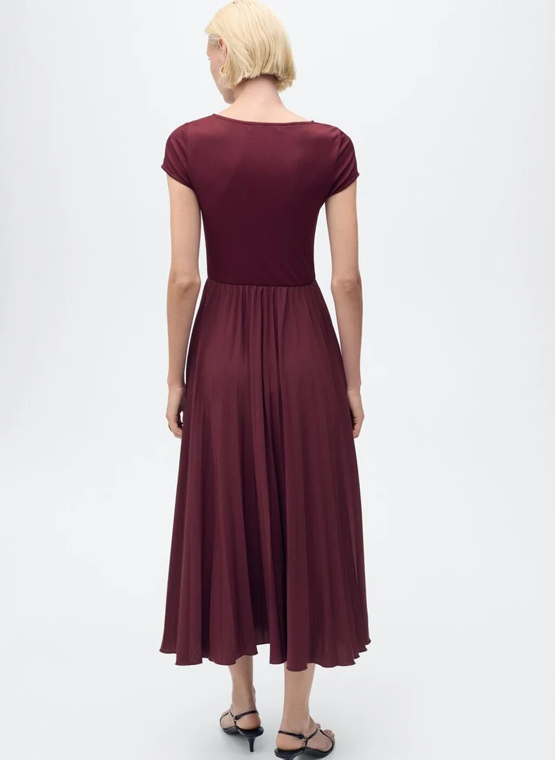 مانجو Combined pleated dress