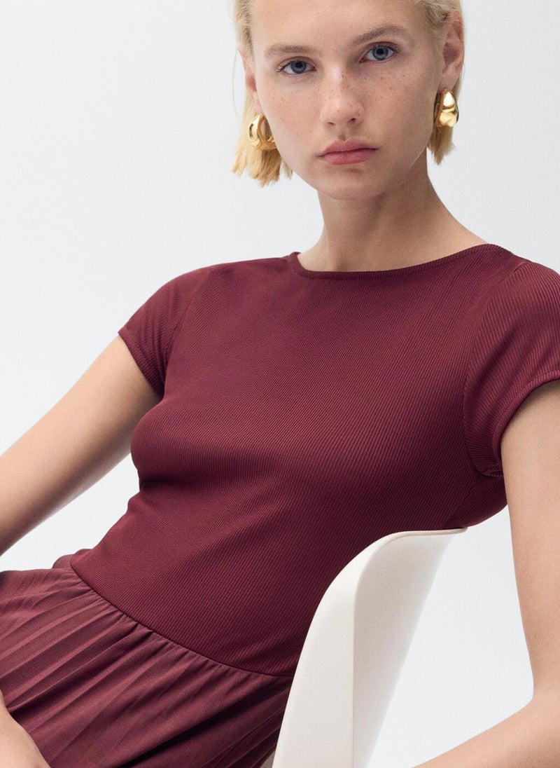 MANGO Combined pleated dress  - Image 4