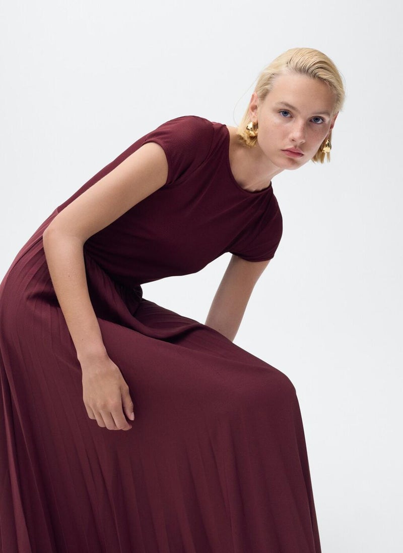 MANGO Combined pleated dress  - Image 5
