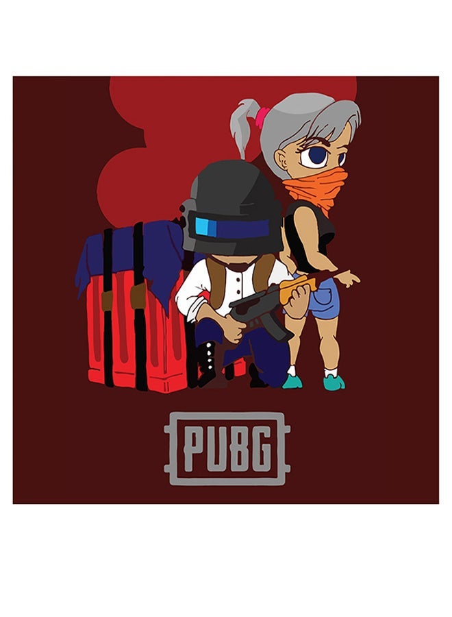 RYN PUBG Themed Wall Art Red/Blue/White 30x30cm - Image 1