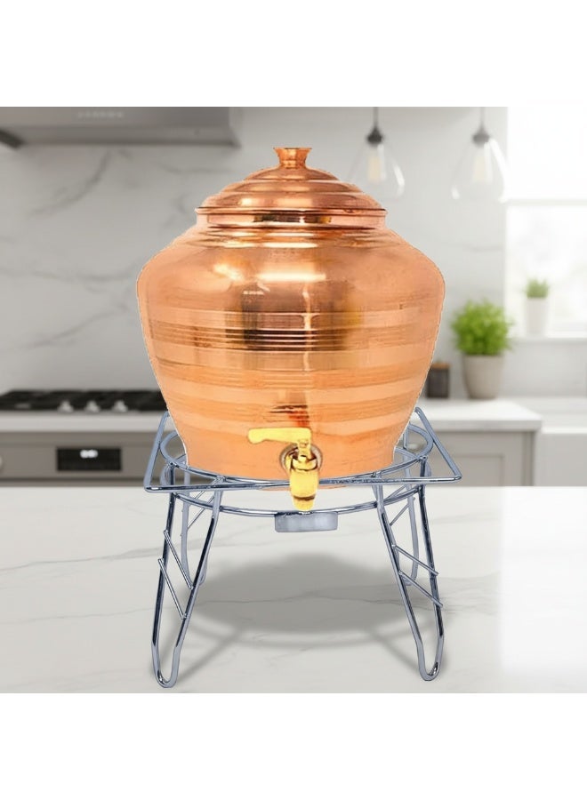 Dunekart Fancy Water Pot and Matka Stand Stainless Steel Pot Stand Kitchen Rack Chrome Plated Plant Pot Stand - Image 3