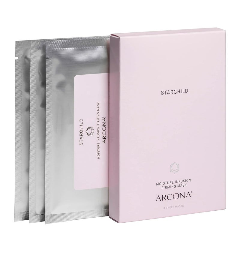 Arcona ARCONA Starchild Moisture Infusing Sheet Masks  Marine Collagen Hyaluronic Acid Lavender Water White Tea  B5  Firms Brightens  Ultra Hydrates Skin  3 Masks Made In The USA 