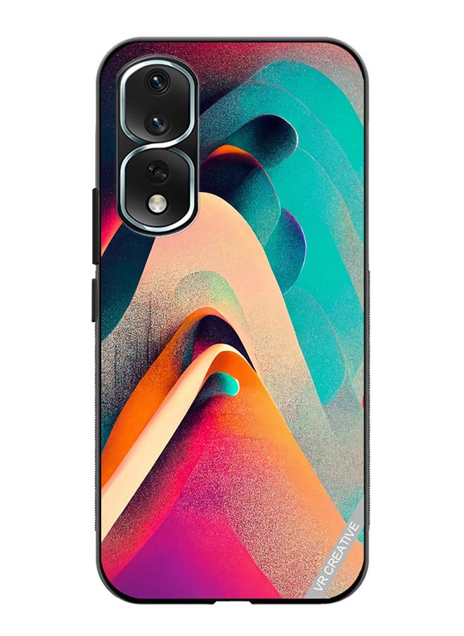 VR CREATIVE Protective Case Cover For Honor 80 Pro Abstract Waves Lines Design Multicolour  - Image 1
