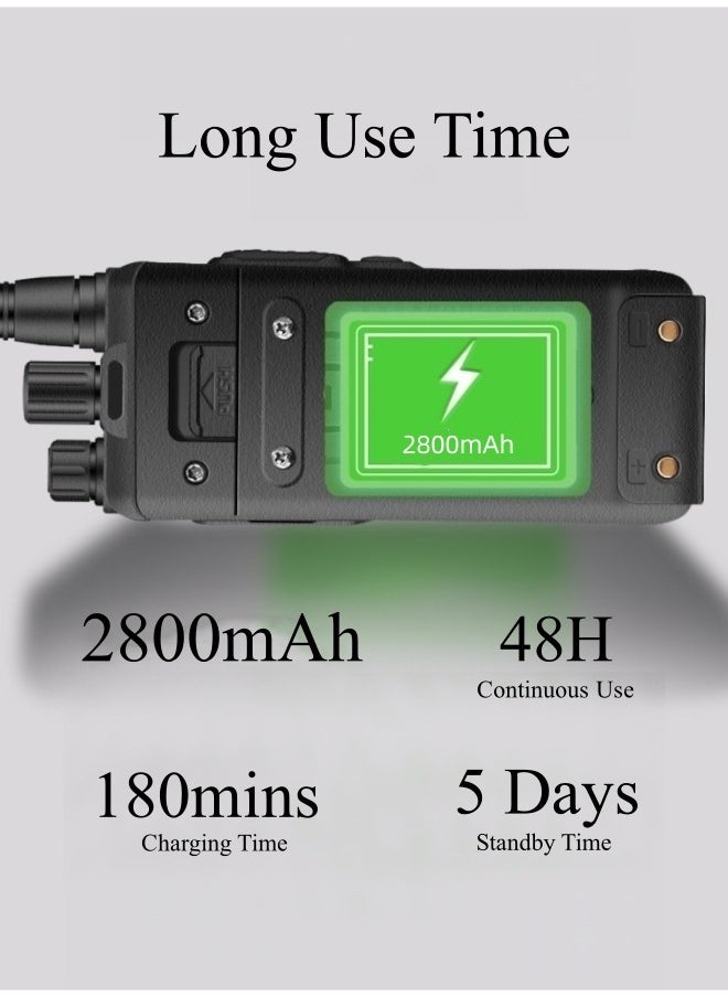REOCLE 2PCS Walkie Talkies Rechargeable Hands Free Intercom Radio with LED Torch Long Range Communicator ﻿  - Image 4