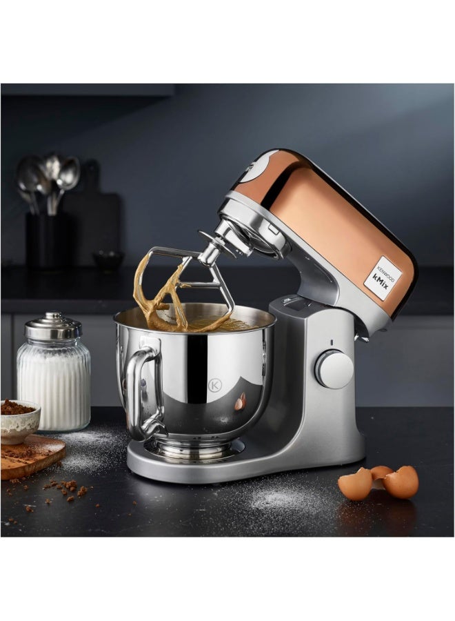 كينوود خلاط كينود kMix للخبز، خلاط مطبخ أنيق مع ملحق K-beater، خطاف العجين وخفاقة، وعاء من الفولاذ المقاوم للصدأ سعة 5 لتر، واقي رذاذ قابل للإزالة، 1000 واط، إصدارات KMX760AGD ذهب وردي - Image 5