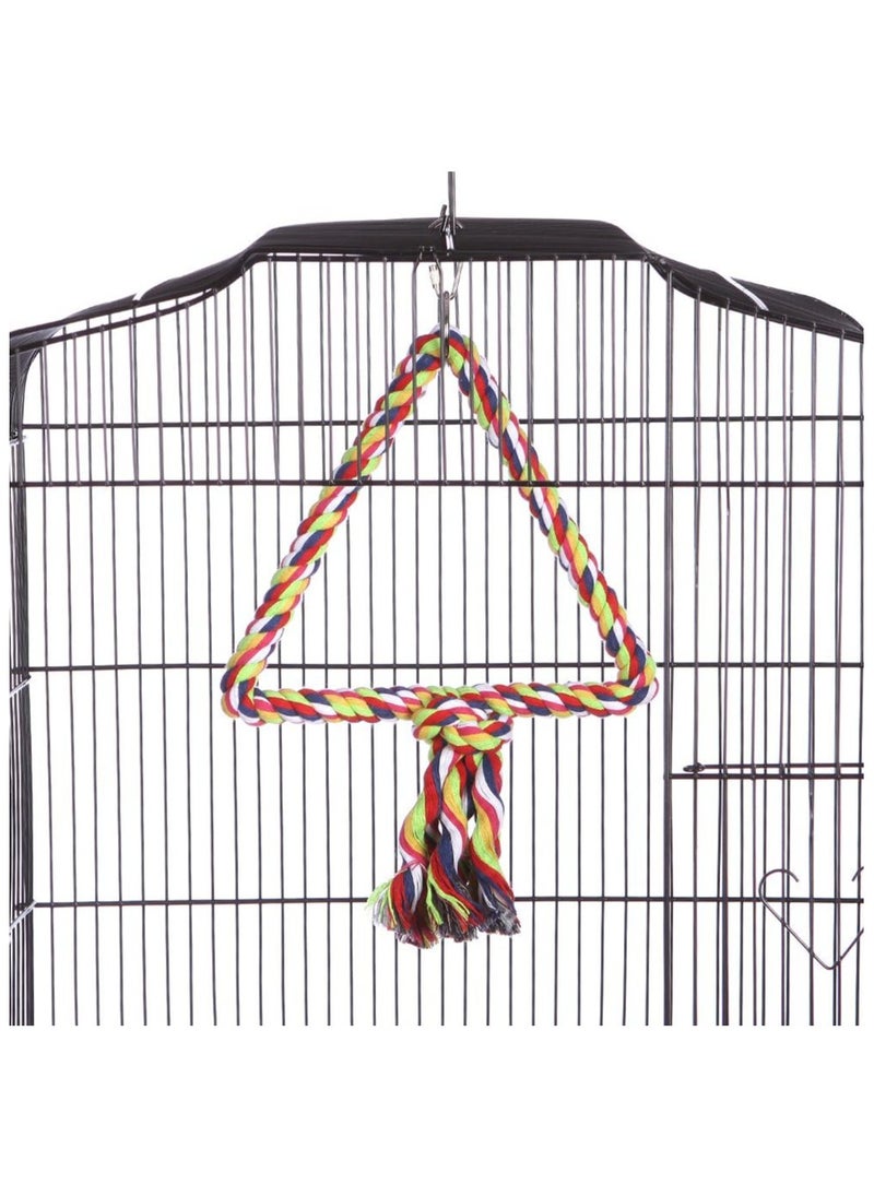 SYOSI - Bird Toys, Flying Ladder Multi-colored cotton swing Budgie Toys Parrot Bird Swing (triangle) - Image 1