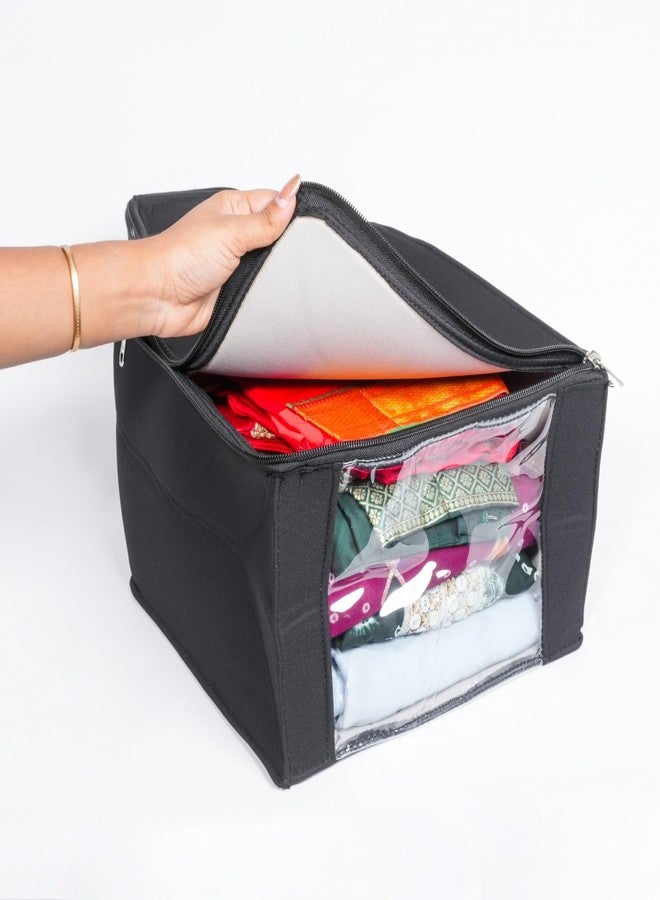 SHOPING NOW Shopping Now NonWoven Blouse Cover Bag Durable Clothes Storage Organizer for Shirts Dresses and More Black - Image 2