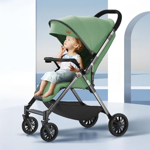 StarAndDaisy Stroller for Baby Boy Girl 0 to 5 Years/Foldable Baby Stroller Light Weight with Multi-Level Seat Recline, 5 Point Safety Belt, Pram for Kids-Green - Image 1