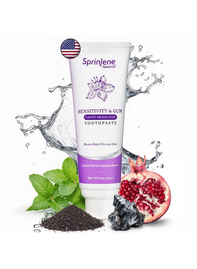 سبرين جين معجون أسنان سبرينجين الطبيعي للحساسية واللثة، بالفلورايد للأسنان الحساسة | معجون أسنان طبيعي لحماية الأسنان من التسوس | عبوة واحدة - Image 1