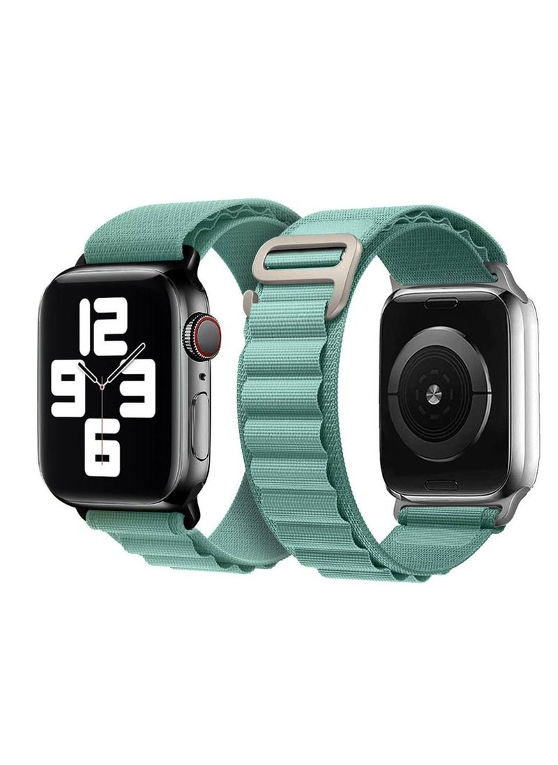 CATANES Apple Watch Band Alpine Loop Band 38mm 40mm 41mm Women Men Adjustable with Metal G-Hook Strap for iWatch Series 7/SE/6/5/4/3/2/1 Aquamarine  - Image 2
