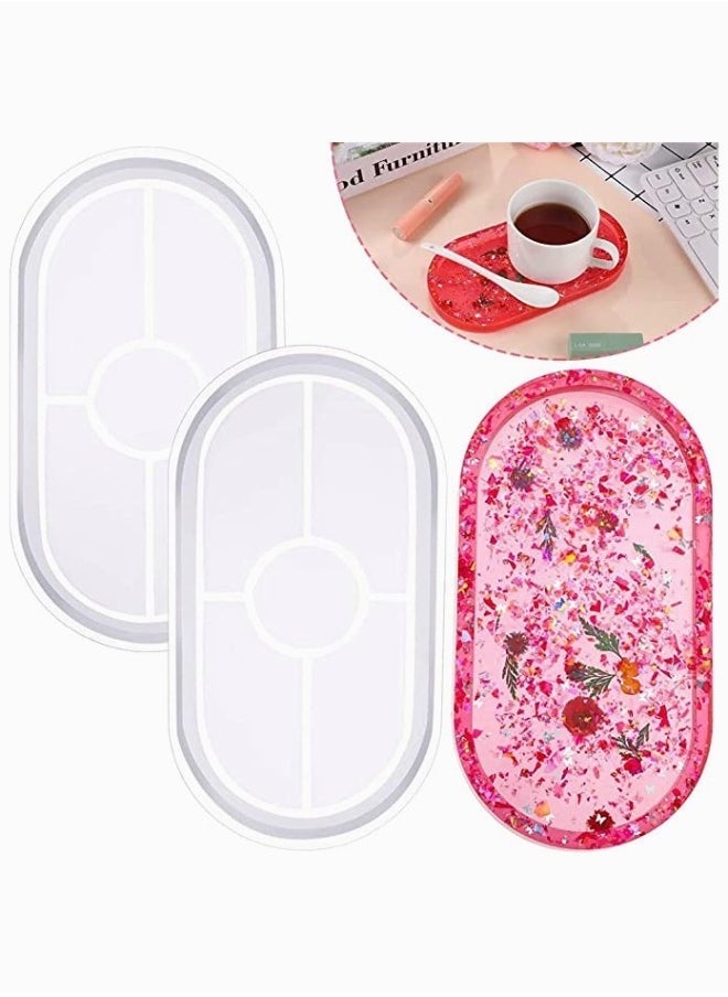 DIY Oval Resin Tray Mold Set 2 Pieces Perfect for Jewelry and Home Decor Silicone Molds for Craft Projects