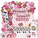 Janinus Western Cowgirl 1st Birthday Decorations with Cowgirl Balloon Arch Number 1 Balloon Banner Cake Toppers Backdrop Highchair Box Tablecloth My First Rodeo for Girls 1 Year Old Girl Party Supplies - Image 3