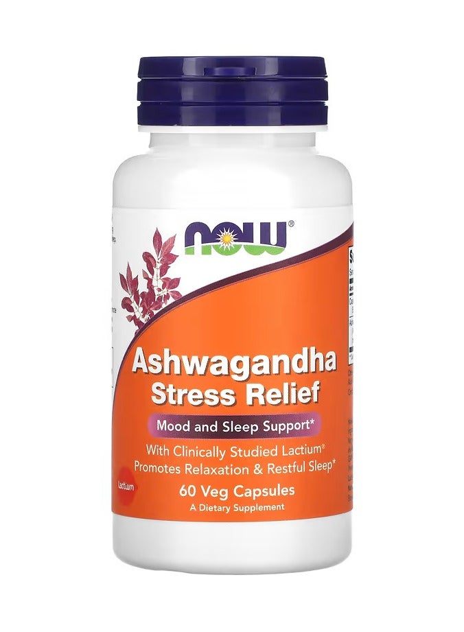 now NOW Foods, Ashwagandha Stress Relief, 60 Veg Capsules - Image 1
