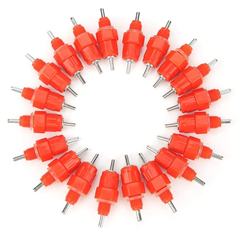 20pcs Automatic Poultry Waterer, Screw in Chicken 20pcs Water Nipple Drinkers in Type Feeders Nipples for Chicks Hen Ducks Quail Goose Duck Livestock Drinking Feeder - Image 2