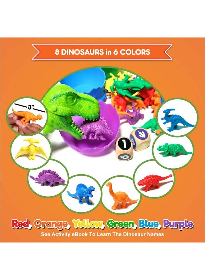 Jumbo Sorting & Counting Dinosaurs Matching Game Educational Dinosaur Toys For 2 3 4 5 Year Olds With 54 Math Manipulatives, Dino Grabber, Toddler Games Dice, Toy Storage & Kids Activities Ebook - Image 4