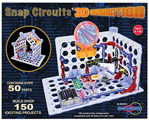 Snap Circuits 3D Illumination Electronics Exploration Kit | Over 150 STEM Projects | Full Color Project Manual | 50 Parts | STEM Educational Toys for Kids 8+ - Image 1
