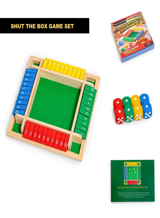 Black long Di fang Classic Shut The Box Game -8.66 inches, Family and Friend Travel Math dice Board Game Set, Camping Party bar Game. - Image 4