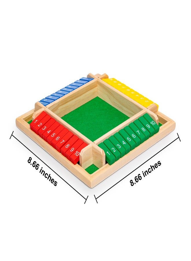 Black long Di fang Classic Shut The Box Game -8.66 inches, Family and Friend Travel Math dice Board Game Set, Camping Party bar Game. - Image 3