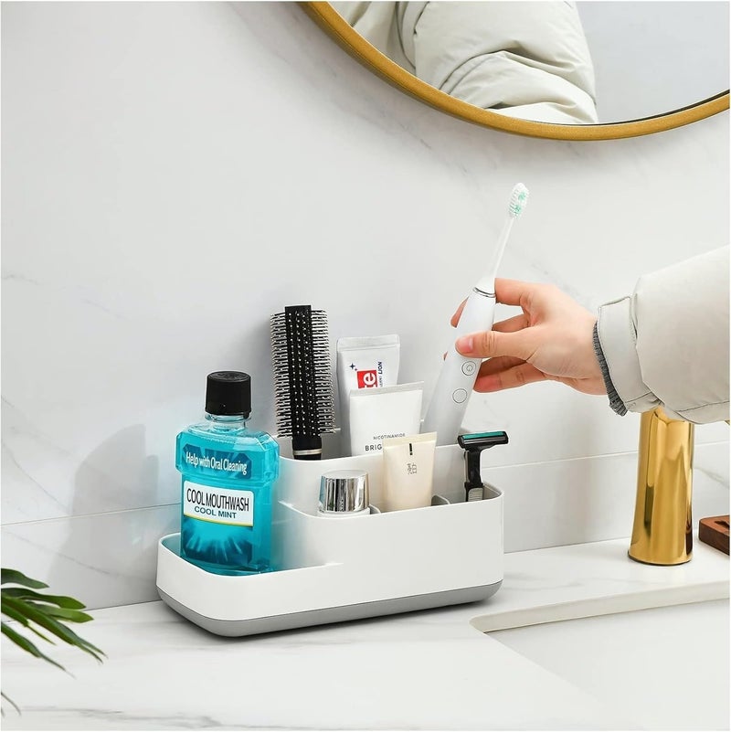 COOFANDY 5 Compartments Storage Organizer for Kitchen Counter Vanity Organizer, Detachable Bottom, Washroom Organizer for Toothbrush, Toothpaste, Comb, Makeup Brush, Razor Saving Kit, Desk Organizer - Image 1