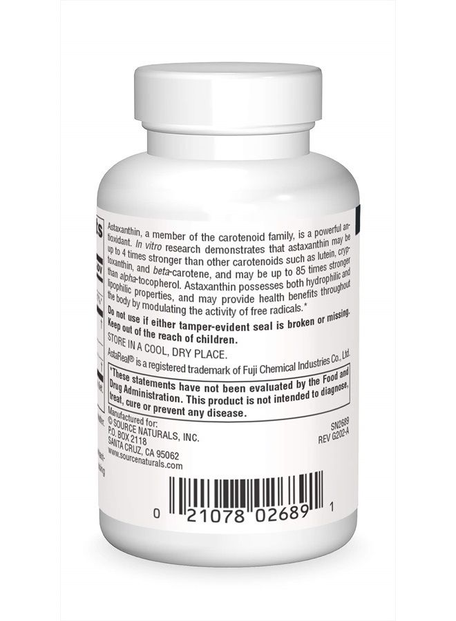 Source Naturals أستازانتين 12 ملغ، كاروتينويد مضاد للأكسدة - 60 كبسولة لينة - Image 2