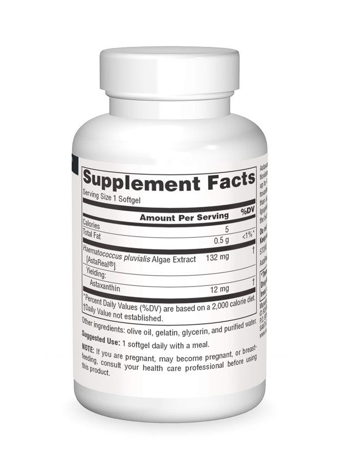 Source Naturals أستازانتين 12 ملغ، كاروتينويد مضاد للأكسدة - 60 كبسولة لينة - Image 3