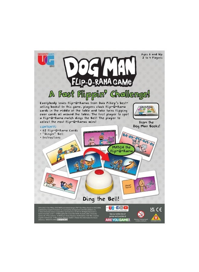 University Games, Dog Man Flip-o-Rama Card Matching Game, Based on The Dog Man Books Series, for 2 or More Players Ages 6 and Up - Image 2