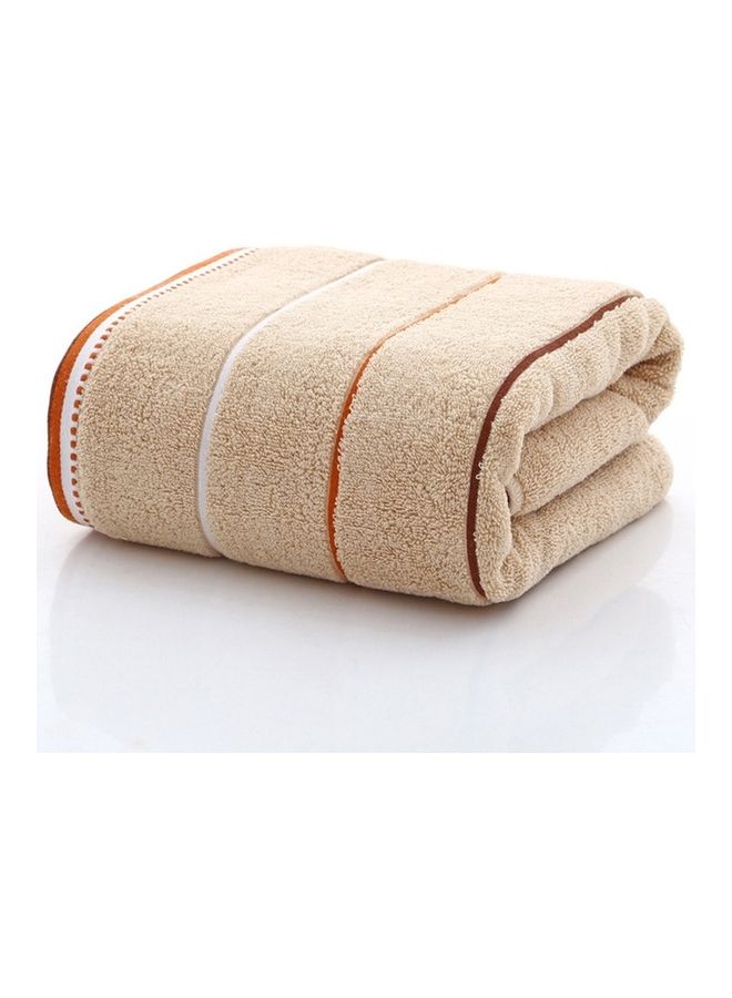 Large Pure Cotton Bath Towel Beige 70X140cm - Image 1