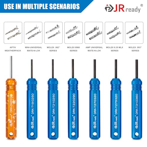 JRready ST5252 Pin Removal Tools Kit for AMP/Molex .062" & 0.093" Pins and Socket Contact Connectors, Delphi Weatherpack/Molex Pin Extractor Tool kit 7PCS Size - Image 2