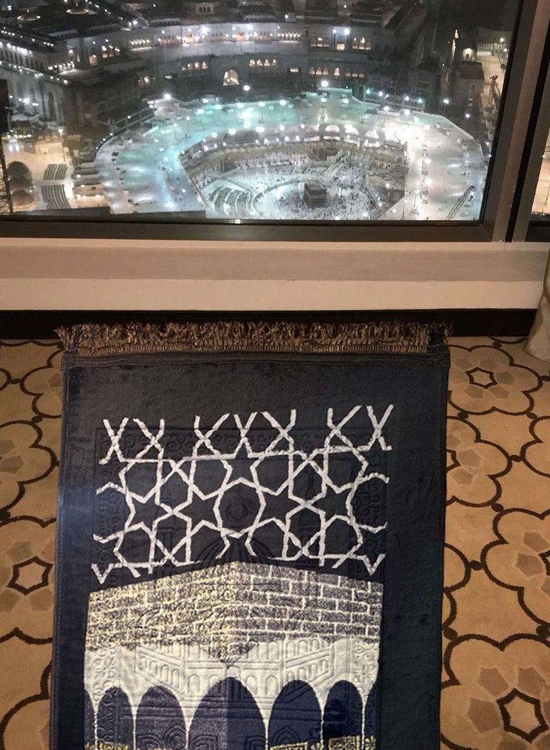 ISHWAZ Prayer mat of Kaaba shape premium quality specially designed so it will comfort you while praying  - Image 3