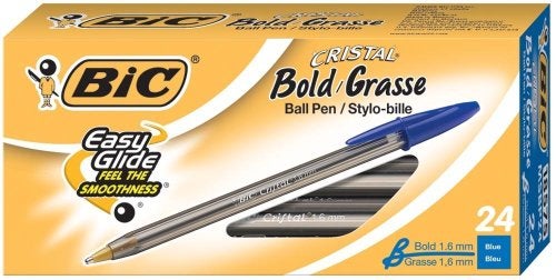 Bic Value Pack of 48 BIC Cristal Bold 16mm Ball Pen Blue 48ct MSBP241BE - Image 3