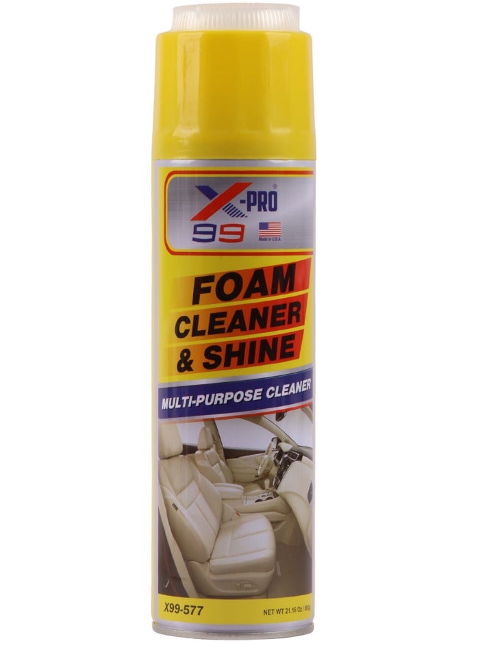 Multi-Purpose Foam Cleaner & Shine - 600ml - For Cars, Furniture, and More