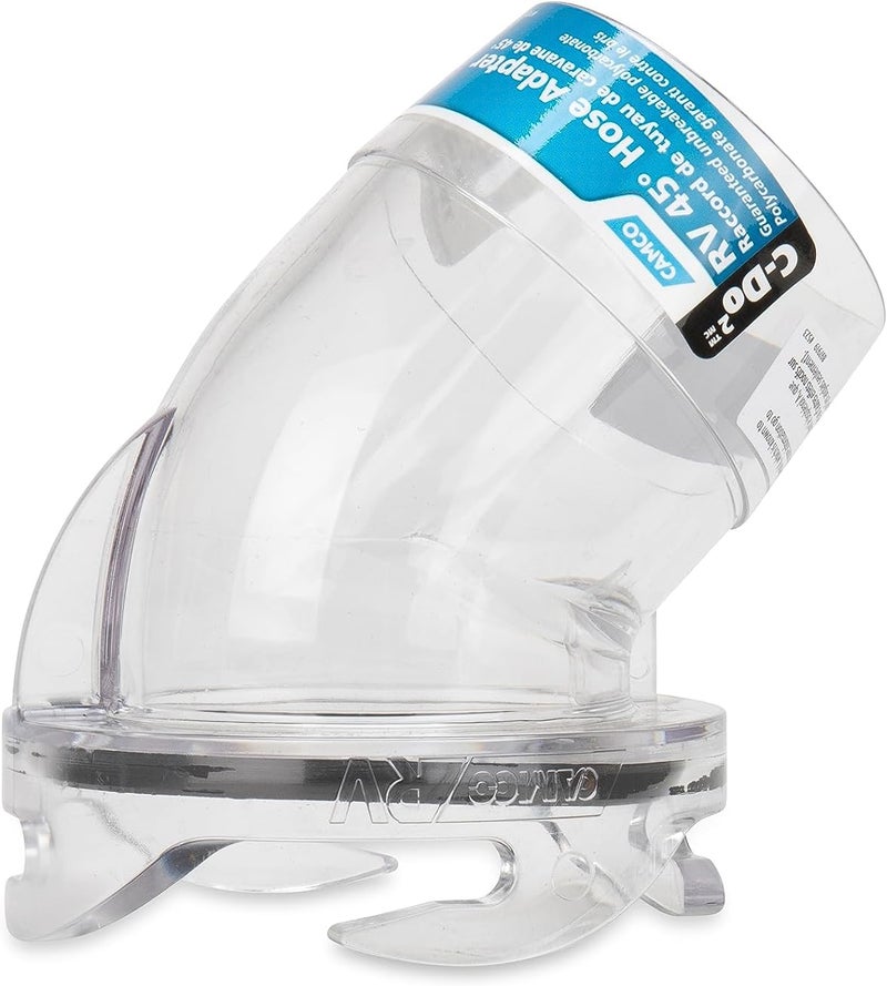 Camco Clear 45 Degree Sewer Hose Adapter - Image 1