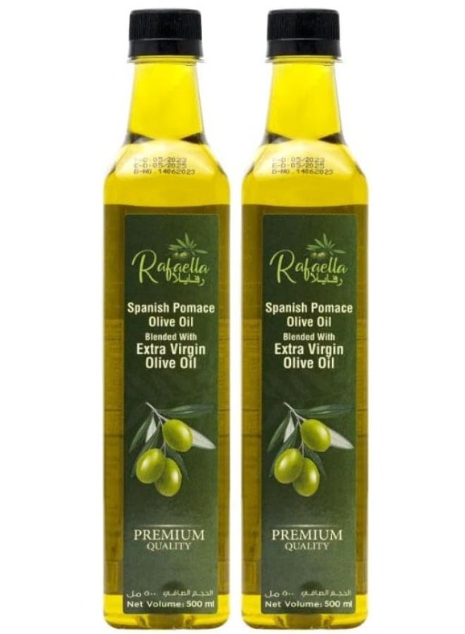 Rafaella Spanish Pomace Olive Oil Blended with Extra Virgin Olive Oil 2 x 500ml - Image 1