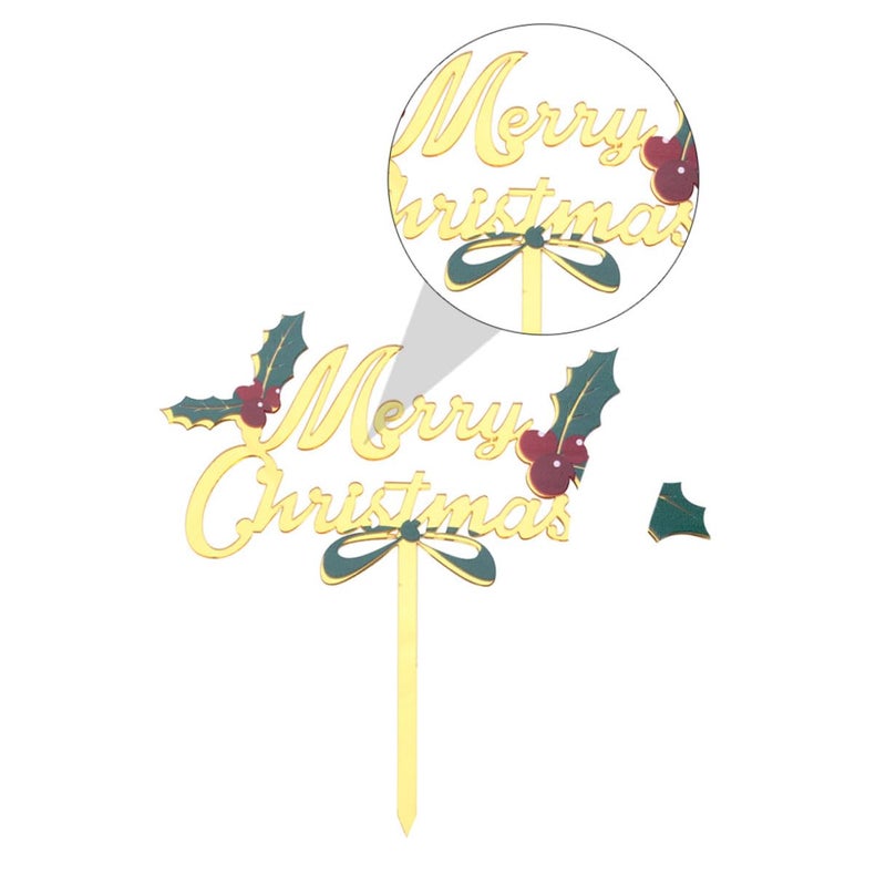 Acrylic Christmas Cake Toppers 5pcs Santa Snowman Elk Tree Decorations - Image 4