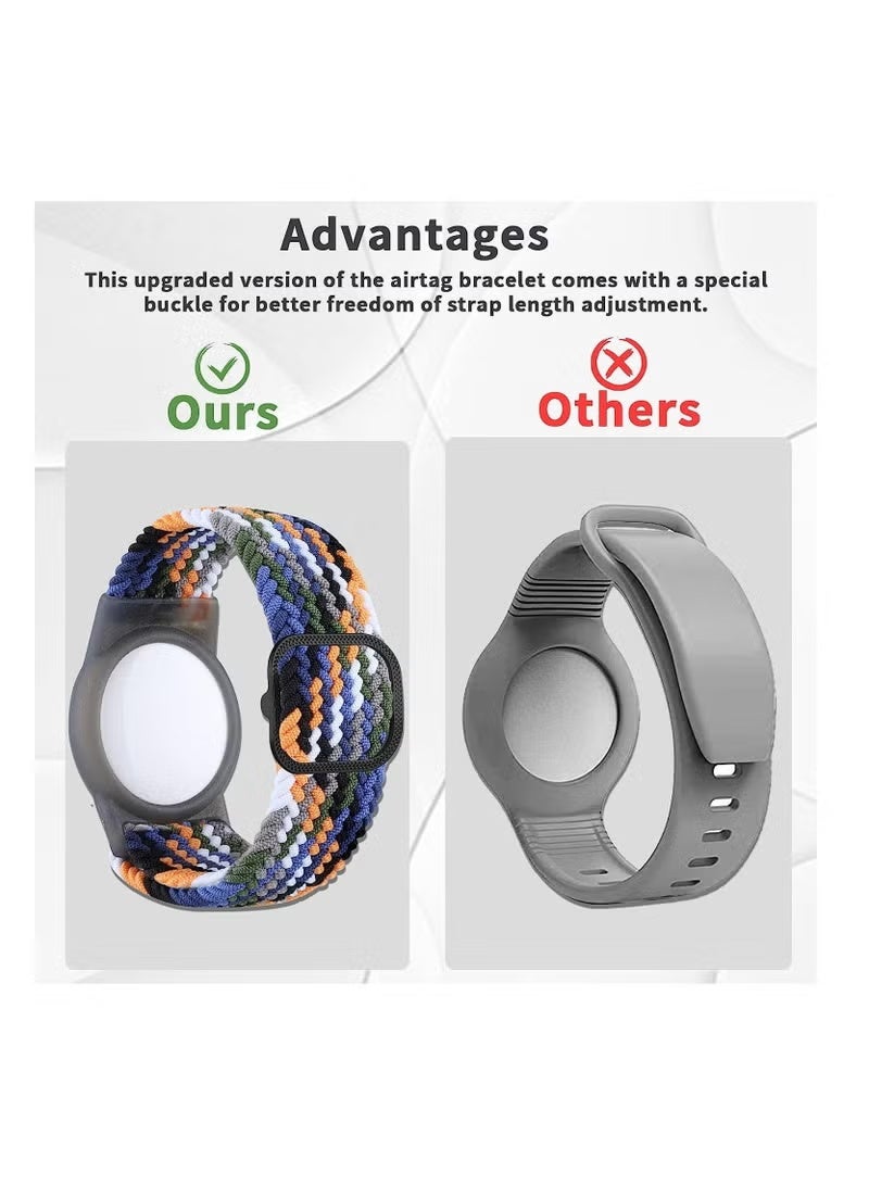 Airtag Kids Wristbands, Kids Bracelet Compatible with Apple AirTag, Nylon Strap Tracker Cassette Holder Accessories for Toddlers Adults, Adjustable Anti-Lost（2 Pack） - Image 5