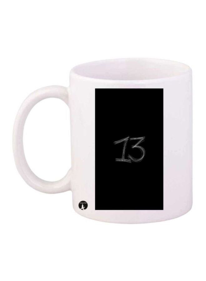 RKN Number 13 Printed Mug White/Black - Image 1