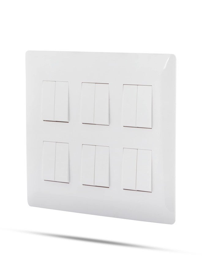 Wipro Northwest (Venia) Switch Combo of 12M Plate + 6A Switch x12t, White (Kit 15) - Image 2