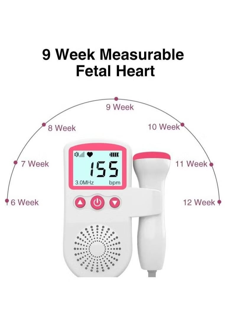 Fetal Heart Rate Monitor, Portable Ultrasound Doppler,  with LCD Screen