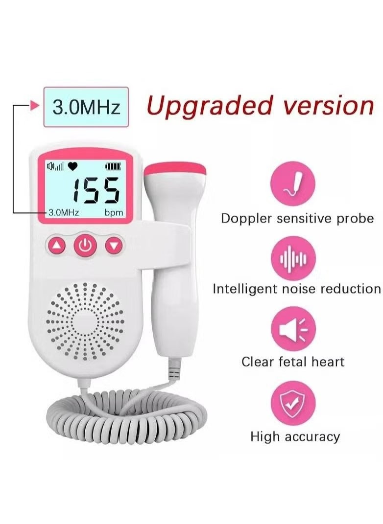 Fetal Heart Rate Monitor, Portable Ultrasound Doppler,  with LCD Screen