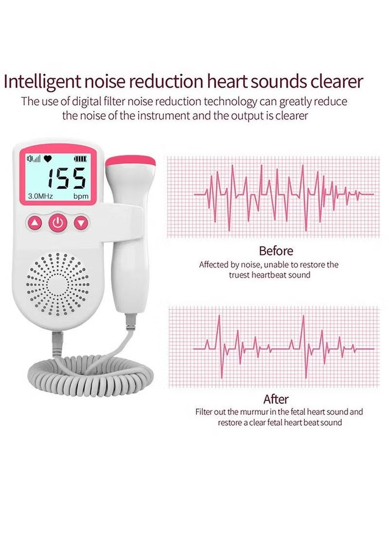 Fetal Heart Rate Monitor, Portable Ultrasound Doppler,  with LCD Screen