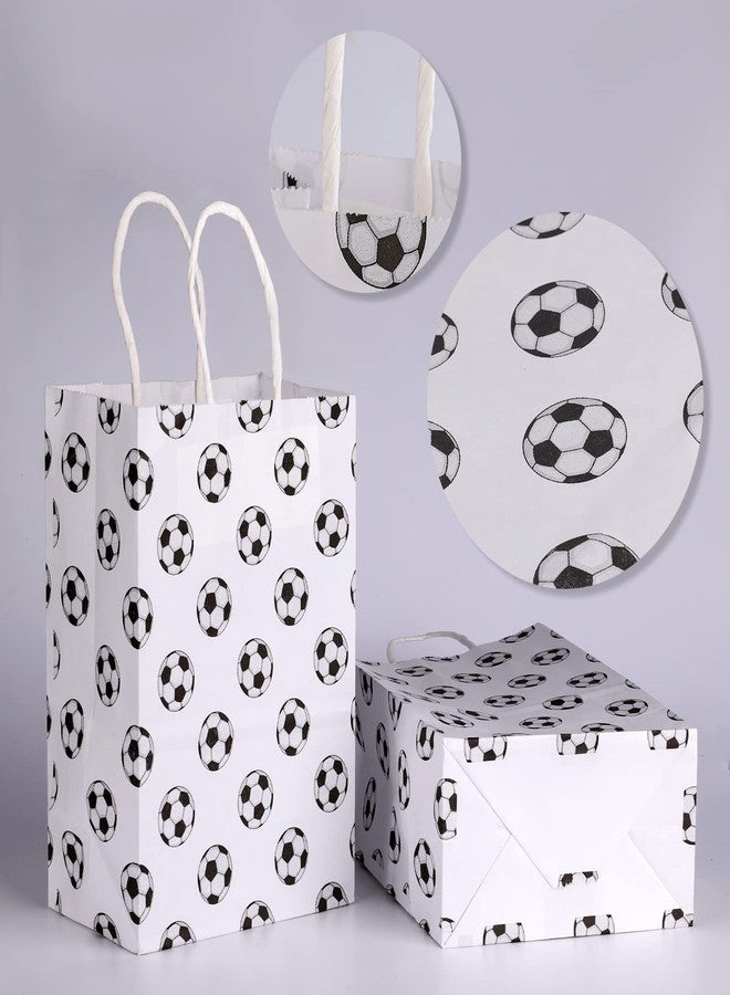 AIEX 16pcs Soccer Party Favor Paper Bags with Handles - Football Themed Soccer Goodie Bags for Kids and Adults Birthday Party Supplies - Image 3