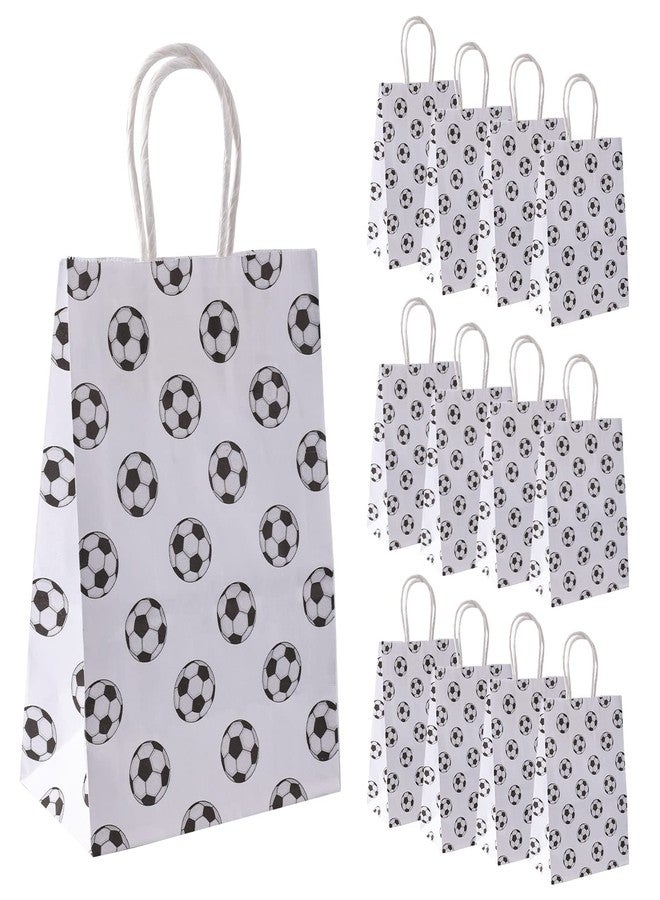 AIEX 16pcs Soccer Party Favor Paper Bags with Handles - Football Themed Soccer Goodie Bags for Kids and Adults Birthday Party Supplies - Image 1