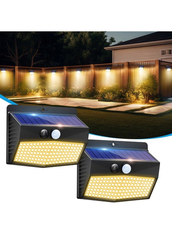 Peasur 2 Pack 138 LED Solar Lights Warm White - Image 1