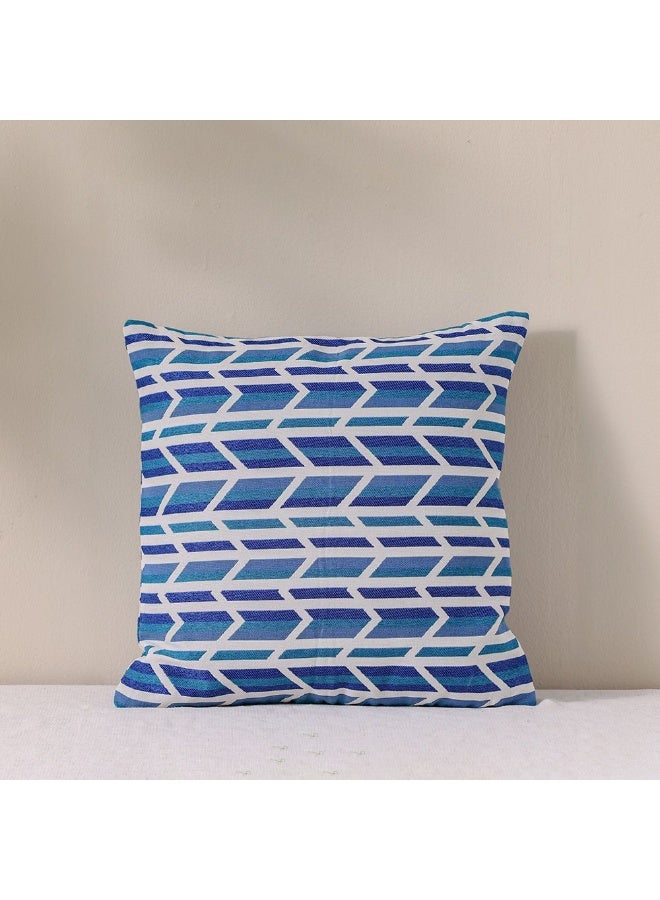 DANUBE HOME وسادة منسوجة | وسادة رمي للحديقة ديكور المزرعة | وسادة زخرفية لمقاعد الجلوس الخارجية كرسي أريكة أرجوحة جناح 45X45 سم - أزرق لامع من السرو - Image 1