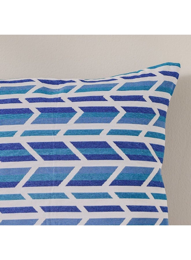 DANUBE HOME وسادة منسوجة | وسادة رمي للحديقة ديكور المزرعة | وسادة زخرفية لمقاعد الجلوس الخارجية كرسي أريكة أرجوحة جناح 45X45 سم - أزرق لامع من السرو - Image 2