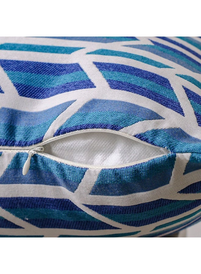 DANUBE HOME وسادة منسوجة | وسادة رمي للحديقة ديكور المزرعة | وسادة زخرفية لمقاعد الجلوس الخارجية كرسي أريكة أرجوحة جناح 45X45 سم - أزرق لامع من السرو - Image 3