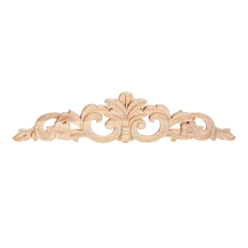 موكسام Muxsam المنحوتة من الخشب المنحوتة على شارات خشبية طويلة تقليم صب الداخل من أجل جدار الباب خزانة الباب خزانة خزانة مرآة نقل الأثاث (1 حزمة 20x5cm/7.9 "× 2) - Image 1